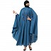 Designer Irani Kaftan with chikan embroidery- French Blue Designer Irani Kaftan with chikan embroidery- French Blue